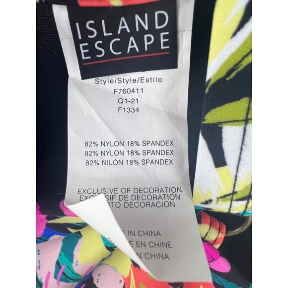 Island Escape Multicolor Floral Underwire Adjustable Tankini Top Size 6 - Picture 5 of 5